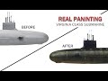 Realistic painting  in navy submarine -1/350 virginia class submarine