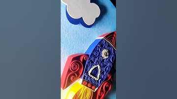Super quilling spaceship 🚀🚀🚀 #spaceship #quilling #ytshorts #rawatcraft #diy #trending #featured
