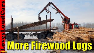 Unloading logs at my wood yard for firewood. by lovesloudcars 593 views 1 month ago 6 minutes, 29 seconds