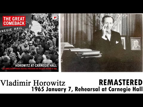1965 January 7 Vladimir Horowitz Rehearsal at Carnegie Hall - YouTube