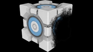 Portal 2: Dissolving a Weighted Storage Cube in Slow Motion
