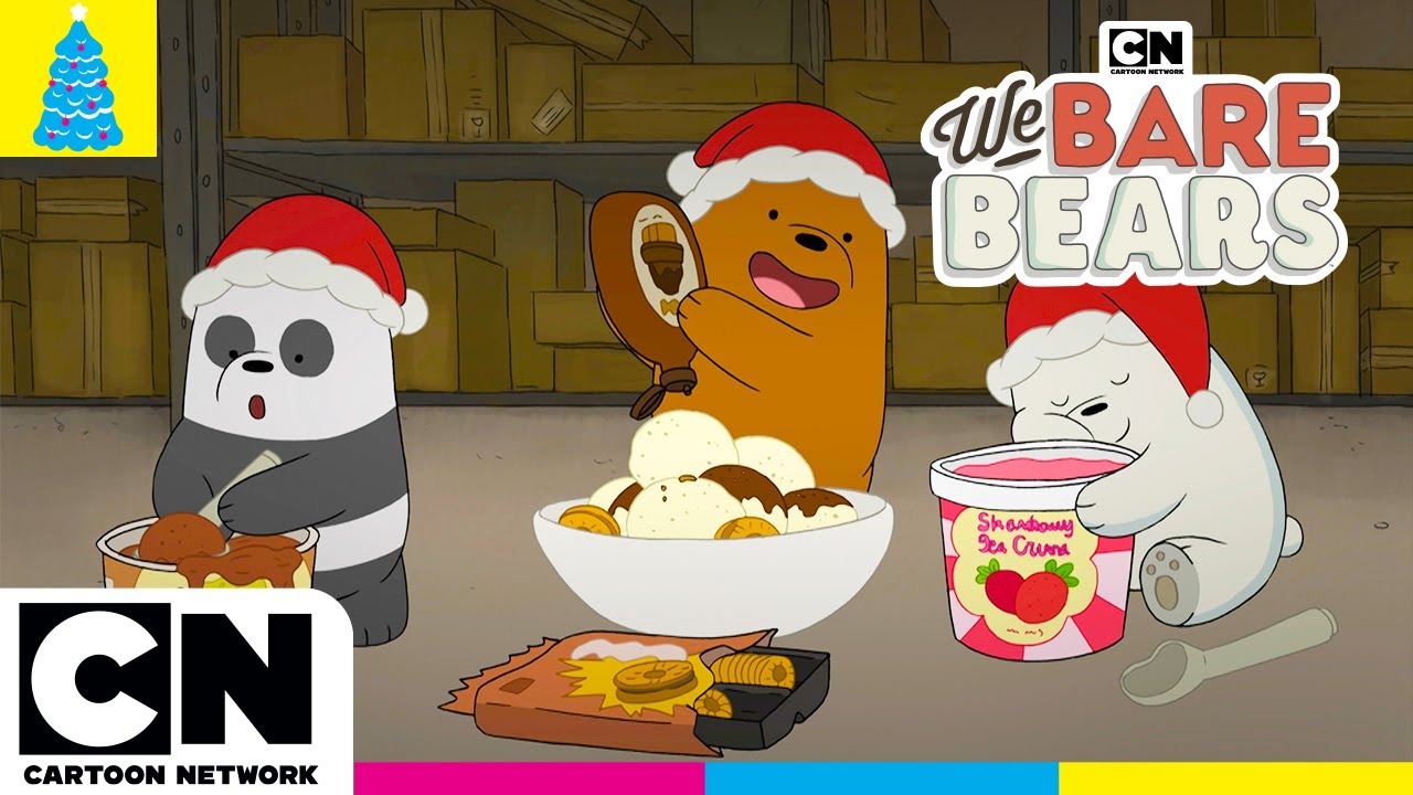 Cute Christmas Movie Night with Snacks | We Bare Bears | Cartoon Network UK