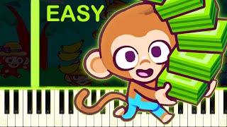 MONKEY MART THEME - EASY Piano Tutorial 