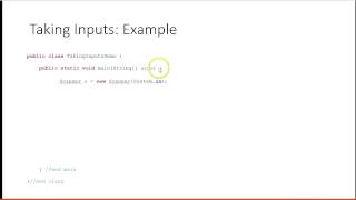Taking Inputs With Scanner (Java) - Power Point