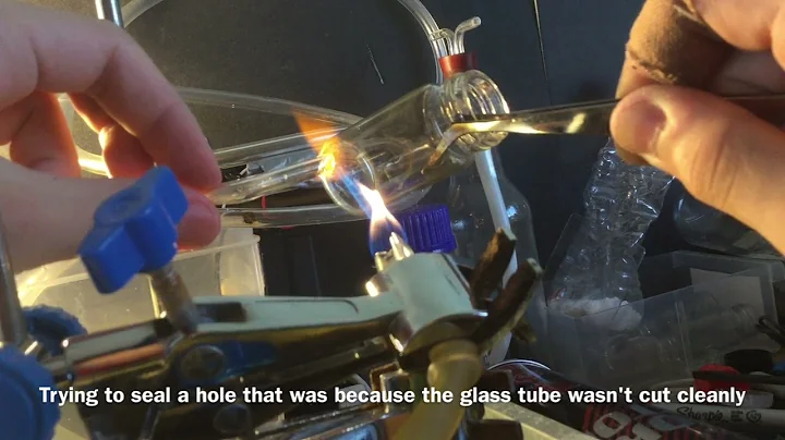 Glassblowing: blow a bubble and attach tube