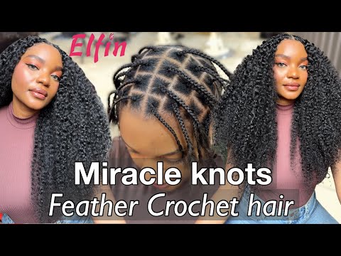 Miracle Knots Crochet Burmese Curly Human Hair install | Natural Looking Crochet ft ELFIN HAIR