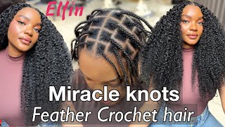 Miracle Knots Crochet Burmese Curly Human Hair install | Natural Looking Crochet ft ELFIN HAIR