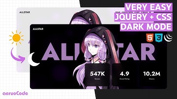 Add A Dark Mode Toggle To Your HTML/CSS Website With JQuery Within Minutes | aeruoCode