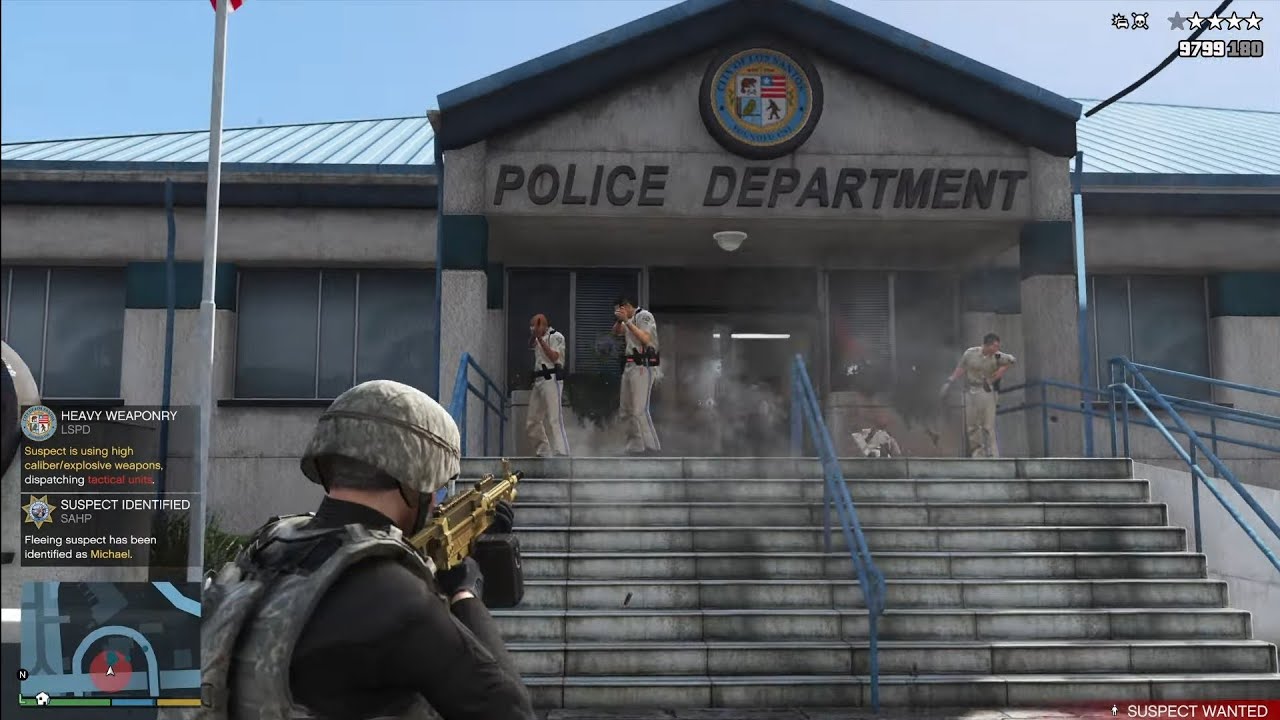 GTA 5 - La Mesa Police Station Assault + Six Star Escape