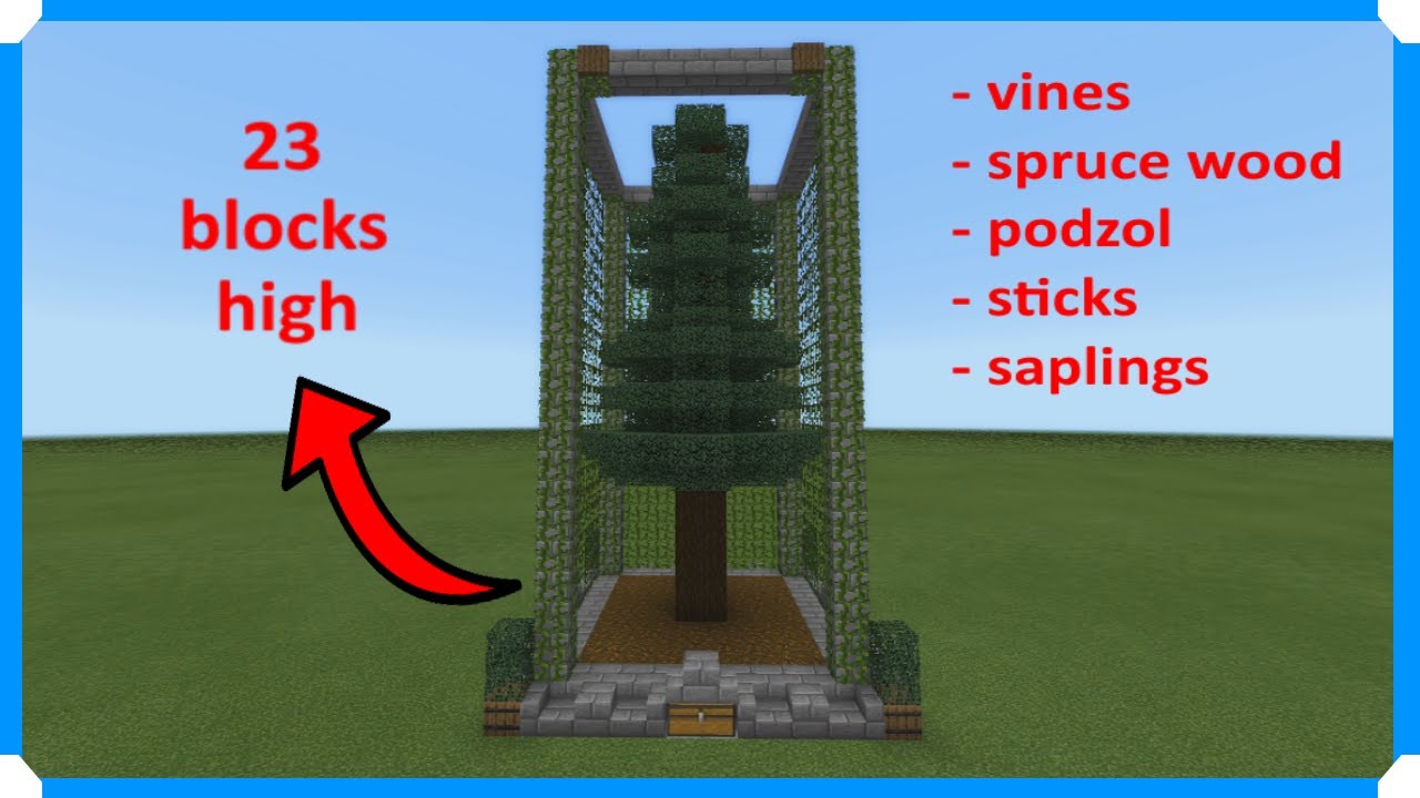 How To Build A Giant Spruce, Podzol & Vine Farm [Minecraft Bedrock