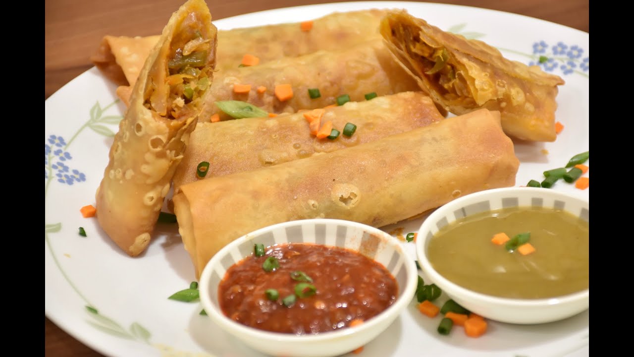 VEG SPRING ROLL | NON FRIED | HOMEMADE SHEETS | EASY RECIPE ...