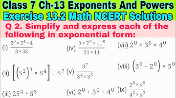 Class 7 Ex-13.2 Q 2 | Exponents and Powers | Chapter 13 | Exercise 13.2 | Math NCERT Solutions