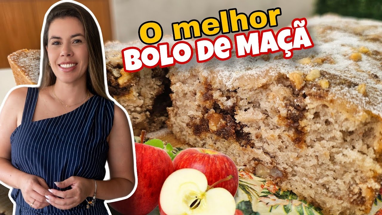 BOLO DE MAÇÃ MARAVILHOSO! MOLHADINHO! 