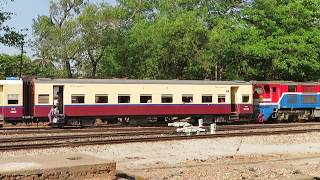 ミャンマー国鉄3UP列車 ヤンゴン中央駅発車 Myanmar Railways Express Train 3UP