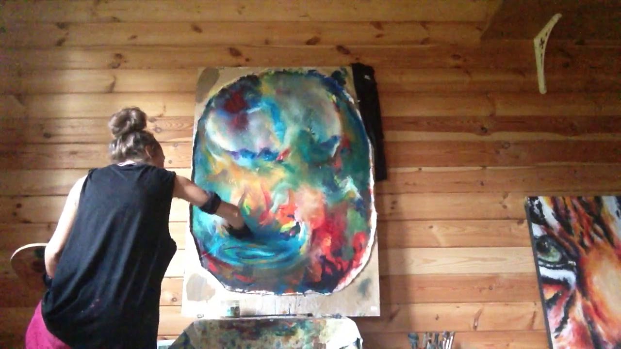 🎨💧✨ Next layer of Colour with Oil Paint - Frequency Weaving Hu - channeling instant Gaia  ONE 🌬🗝👁🌀🌍