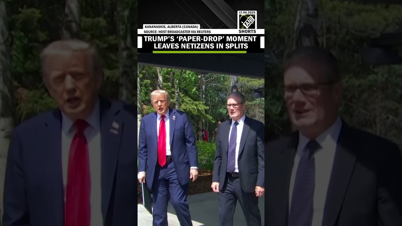 U S President Trump Dropped The Papers Of A US UK Trade Deal At G7 Summit Starmer Handles Well