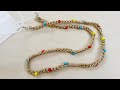 #66 スワン糸（マクラメコード）とビーズでマスクコード作ってみた【DIY】Mask cord with beads and yarn/마스크목걸이