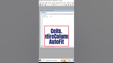 Autofit Column with the Help of VBA👍😎 #excel #youtubeshorts