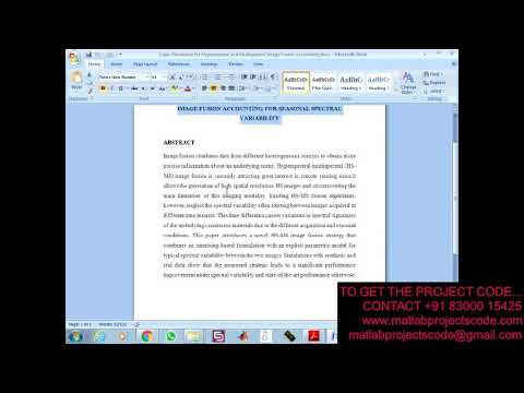 Matlab code for Super Resolution for Hyperspectral and Multispectral Image Fusion Accounting