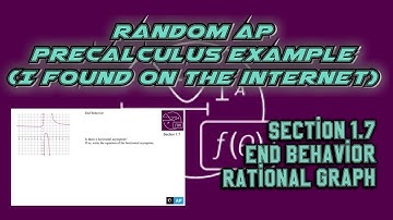 AP Precalculus Section 1.7 Example: End Behavior in Limit Notation of a Rational Function