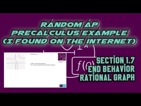 AP Precalculus Section 1.7 Example: End Behavior in Limit Notation of a Rational Function's Graph