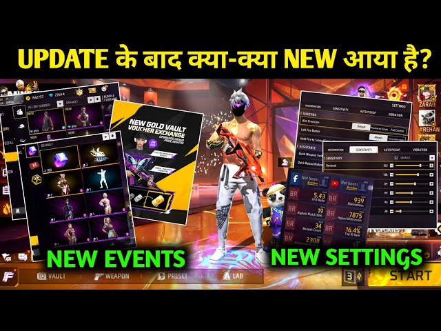 Update Ke Baad Kya kya New Aaya hai? New Changes After Update| 9th Anniversary Free Rewards FreeFire