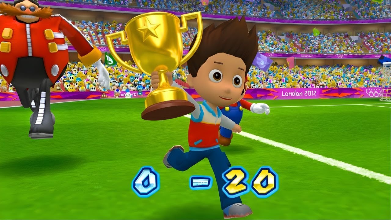 Mario and Sonic at the Olympic Games Tokyo 2012 – Ryder & Mario vs Shadow & Amy Football Showdown!