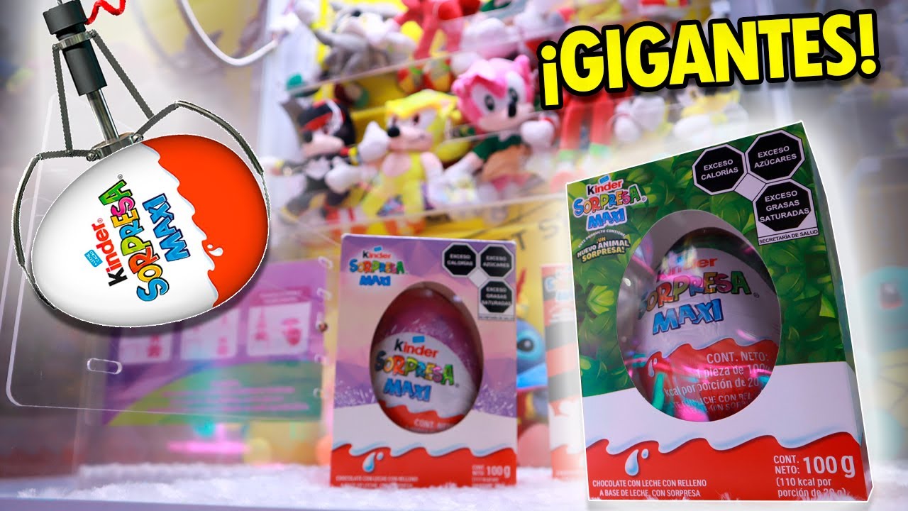 VACÍE LA MAQUINA DE GARRA DE KINDER SORPRESA GIGANTE 😱