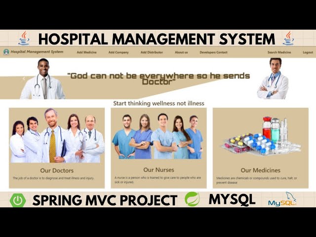 Hospital Management System Project using Spring MVC | Spring Boot | Java | MySQL | Maven class=