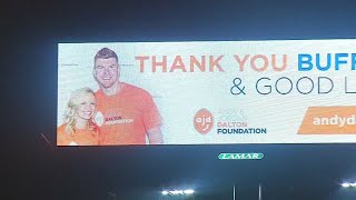 Bengals QB Andy Dalton and wife Jordan thank Bills fans with billboards