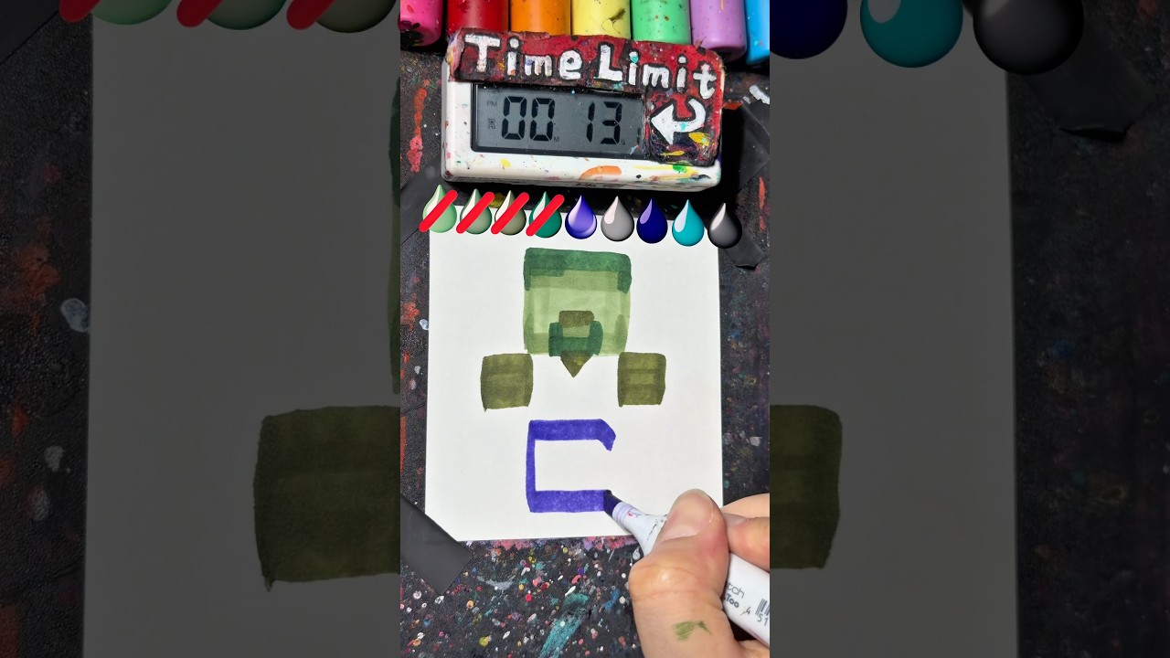 Drawing Zombie Fullbody in 40Sec(Minecraft)
