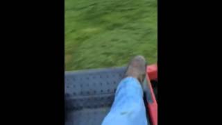Mowing tall grass.