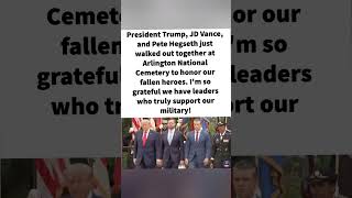 Honoring our heroes at Arlington. 🇺🇸 Grateful for leaders who stand with our military. #trump