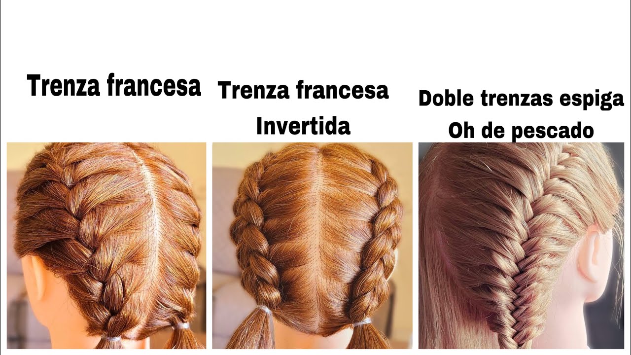 como hacer tres diferentes trenzas paso a paso - YouTube