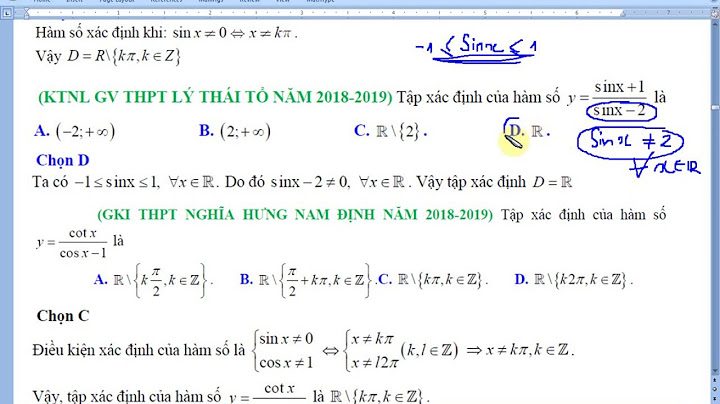 Bài tập tìm txđ của hàm số lượng giác năm 2024
