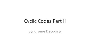 Cyclic Code - Syndrome Decoding