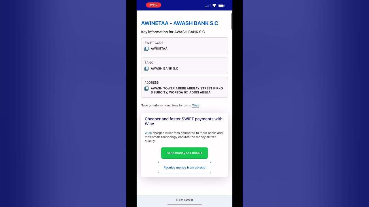 How To Find SWIFT Code For Ethiopia Bank s iamhannagetachew swiftcode how-to-find-swift-code-for-ethiopia-bank-s-iamhannagetachew-swiftcode