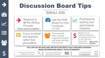 SNHU 495 Discussion Board Tips