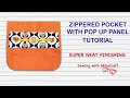 Zippered Pocket with Popped Up Panel DIY - Tutorial Cara Membuat Kantong Resleting dengan Panel Luar