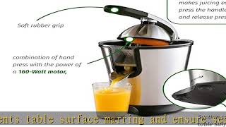 Eurolux Electric Orange Juicer Squeezer Stainless Steel 160 Watts of Power Soft Grip Handle and Con screenshot 5