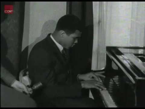 Muhammad Ali playing the piano and training