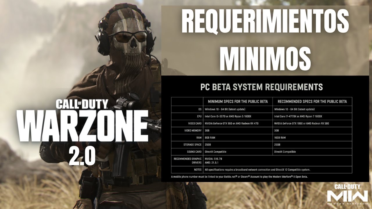 Warzone 2.0 de PC: requisitos mínimos y recomendados para jugar en  ordenador