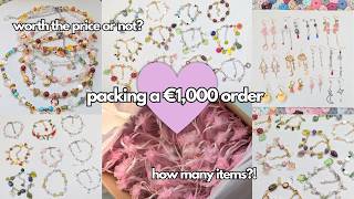Details PACKING A €1,000 ORDER from my small business (handmade jewellery) Update