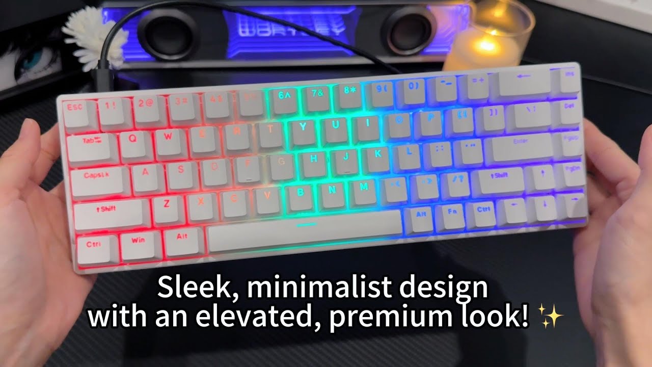 ergonomic compact 68Key wired Mechanical Keyboard, Premium Gaming Keyboard for mac laptop PC Esports