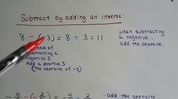 Algebra II #1.1c, Subtraction of Real Numbers, positive and negative