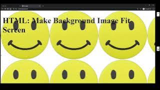 HTML How To Make Background Image Fit Screen