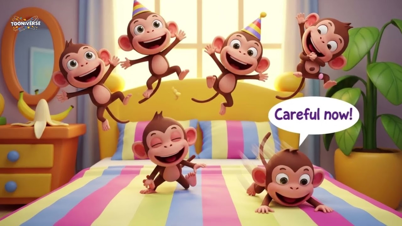 Five Little Monkeys – Fun Kids Song  Tooniverse