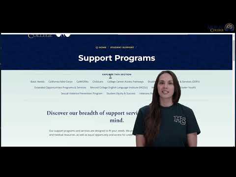 How to access student support on the Merced College website