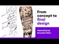 Learn custom tattoo designing  from concept to final tattoo design