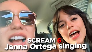 Jenna Ortega singing with the cast of Scream VI